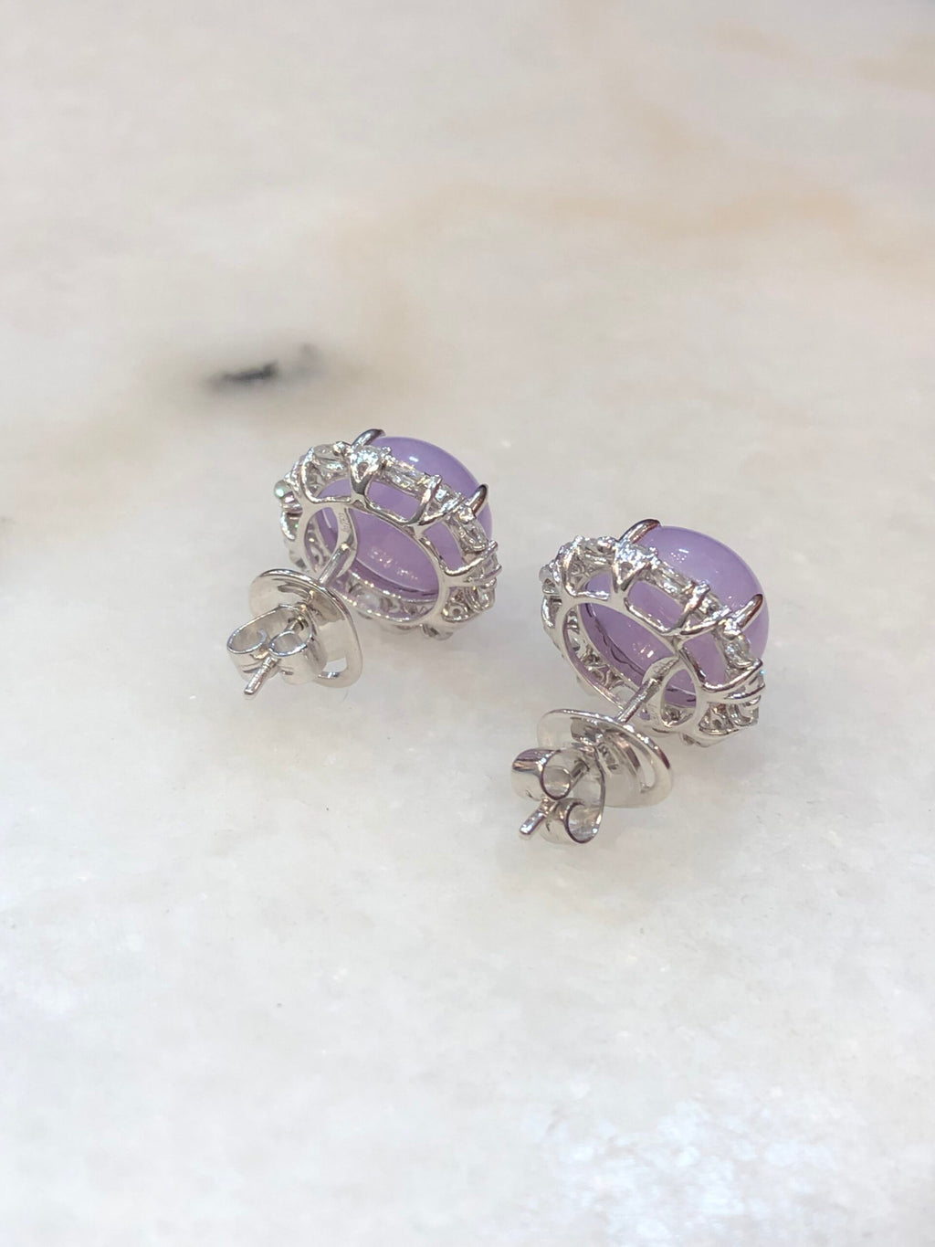 Lavender Jade Cabochons Earrings