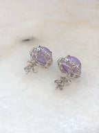 Lavender Jade Cabochons Earrings