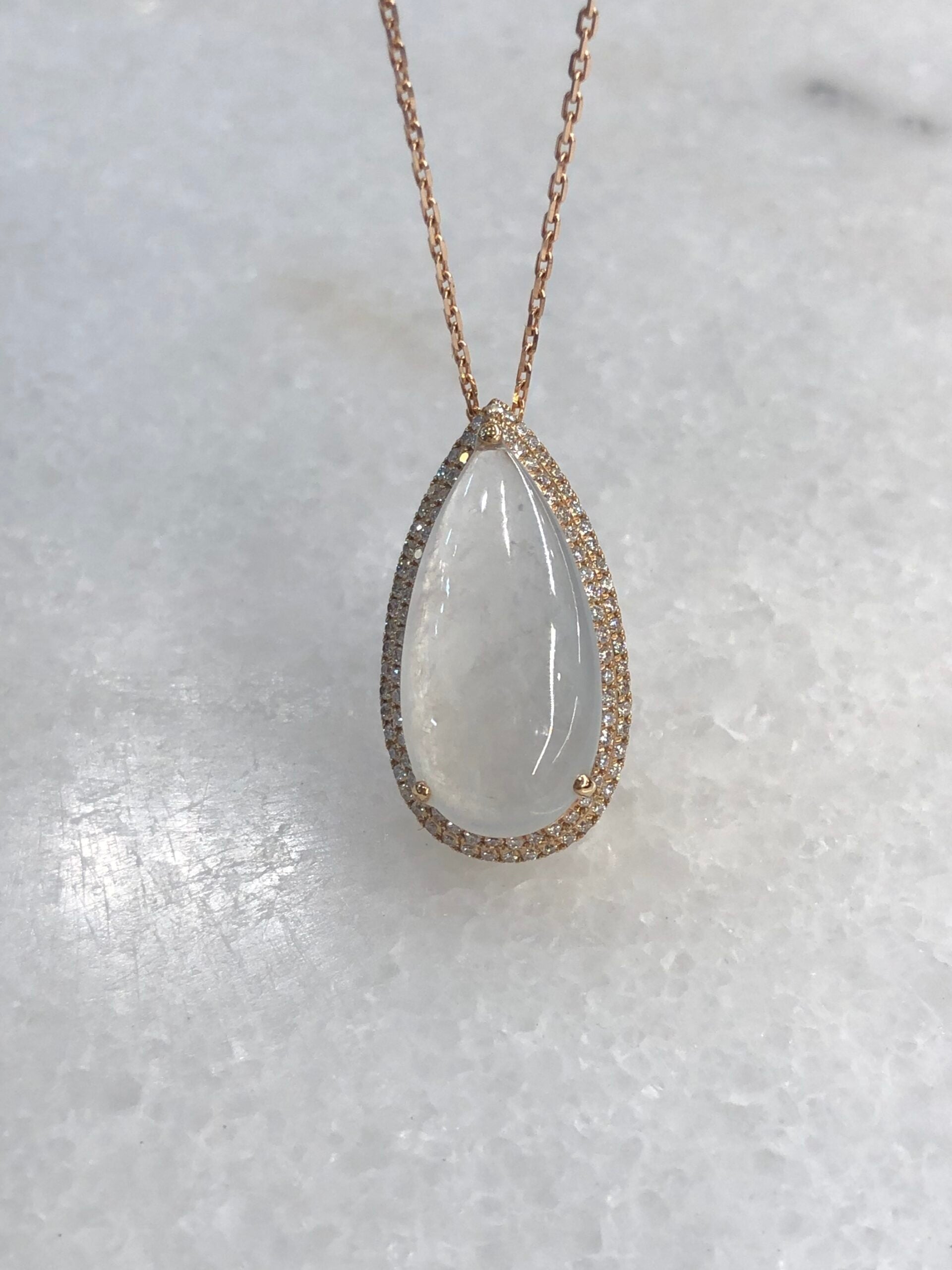 Icy Jade Water Drop Pendant