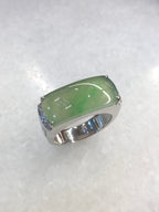 Icy Green Jade Saddle Ring