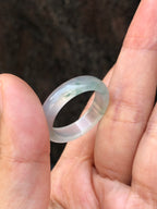 Natural Type A Icy Piao Hua Jadeite Hololith Ring | ClassicJade