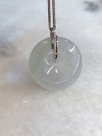 Icy with Green Jade Safety Coin