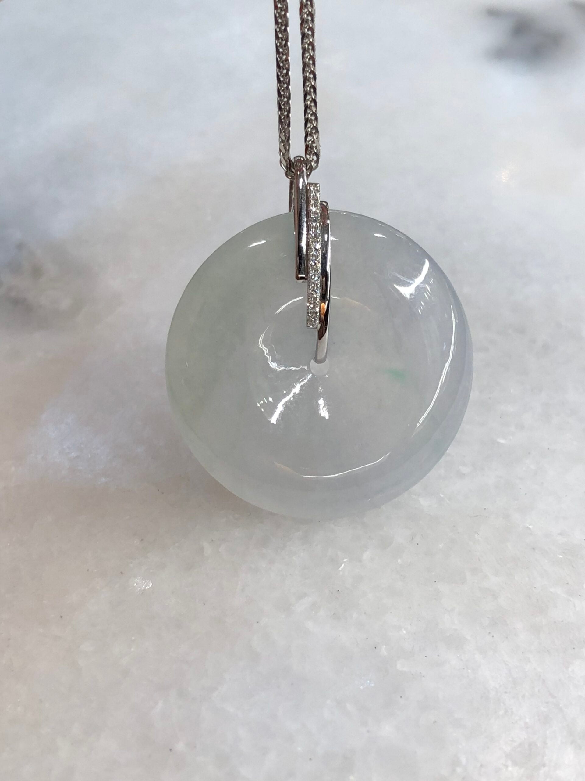 Icy with Green Jade Safety Coin