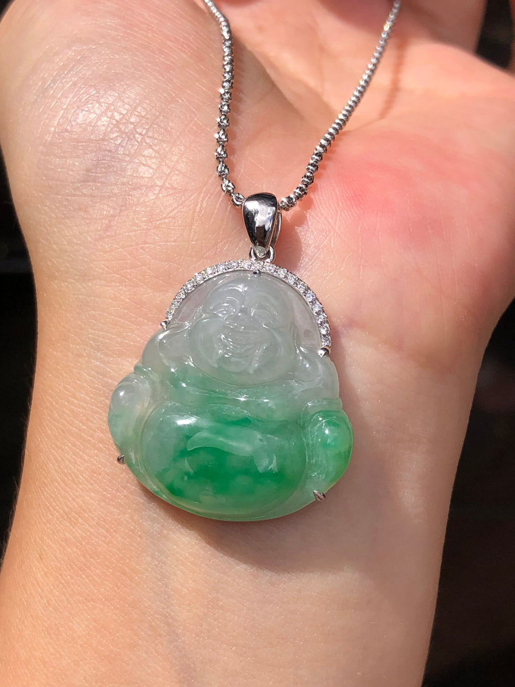 Green Jade Buddha Pendant
