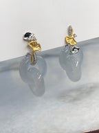 Icy Jade Double Loops Earrings