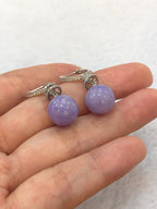 Lavender Jade Ball Earrings
