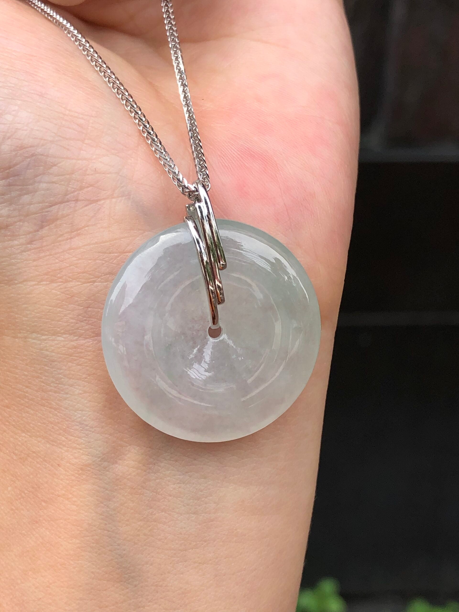 Icy with Green Jade Safety Coin