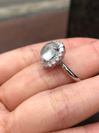Icy Jade Cabochon Ring (Glassy Variety)