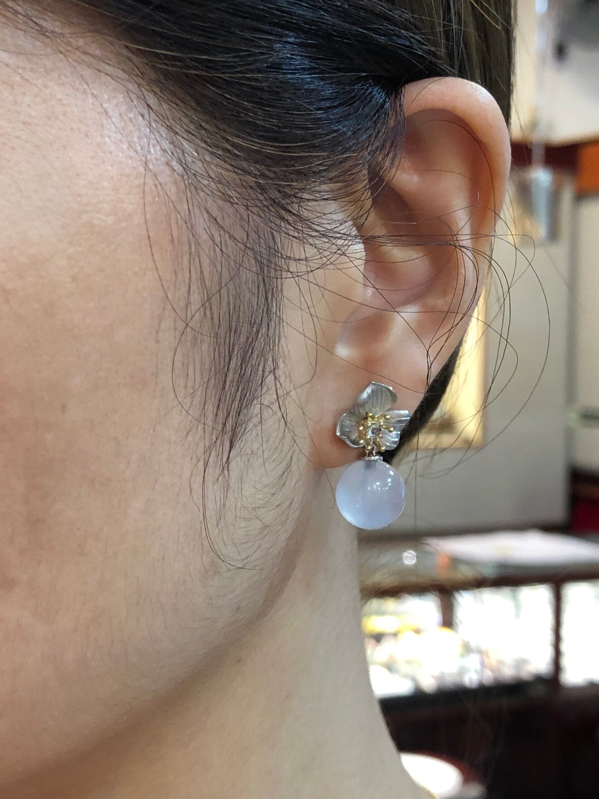Icy Jade Balls Earrings