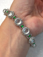 Icy Jadeite Cabochon Bracelet (Glassy Variety) | Natural Type A Jadeite | ClassicJade Singapore