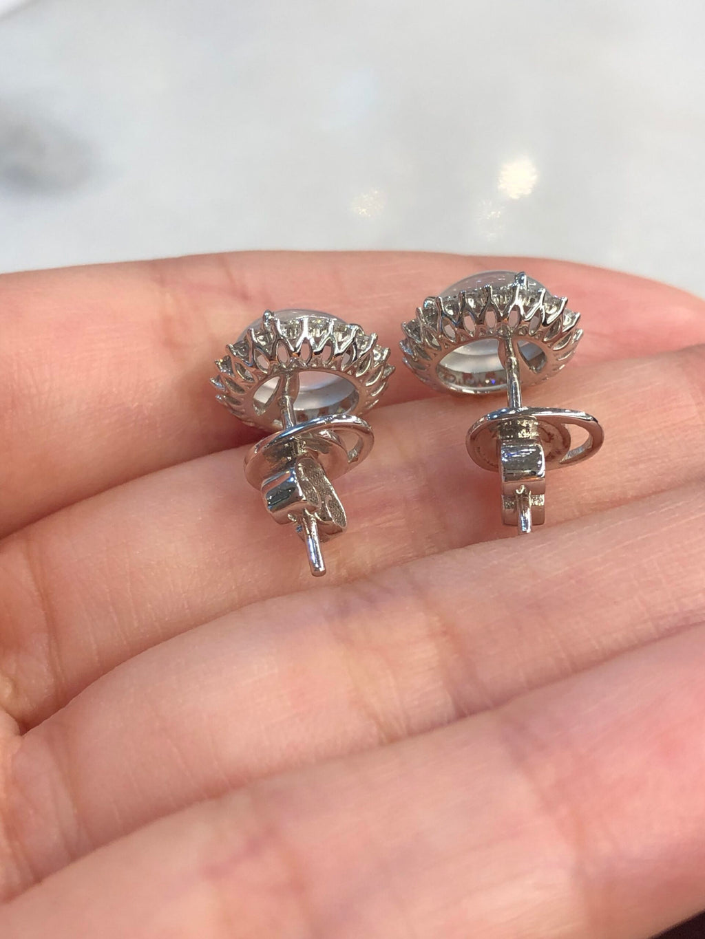 Icy Jade Cabochons Earrings (Glassy Variety)