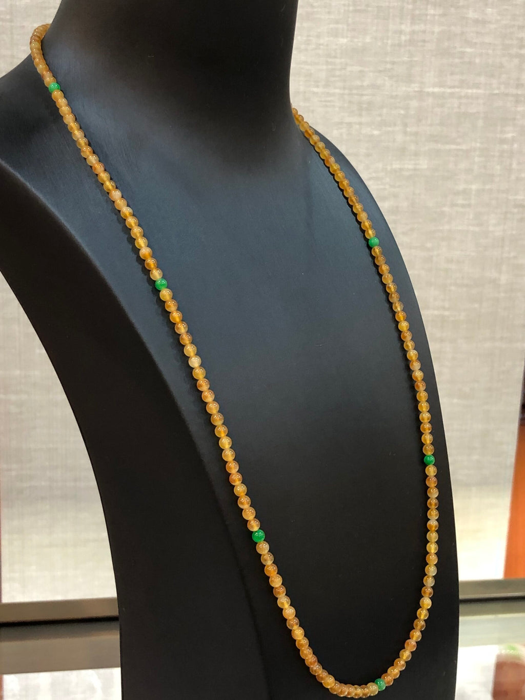 Icy Orange Jade Beads Necklace