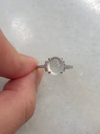 Icy Jade Cabochon Ring (Glassy Variety)