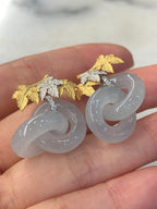 Icy Jade Double Loops Earrings