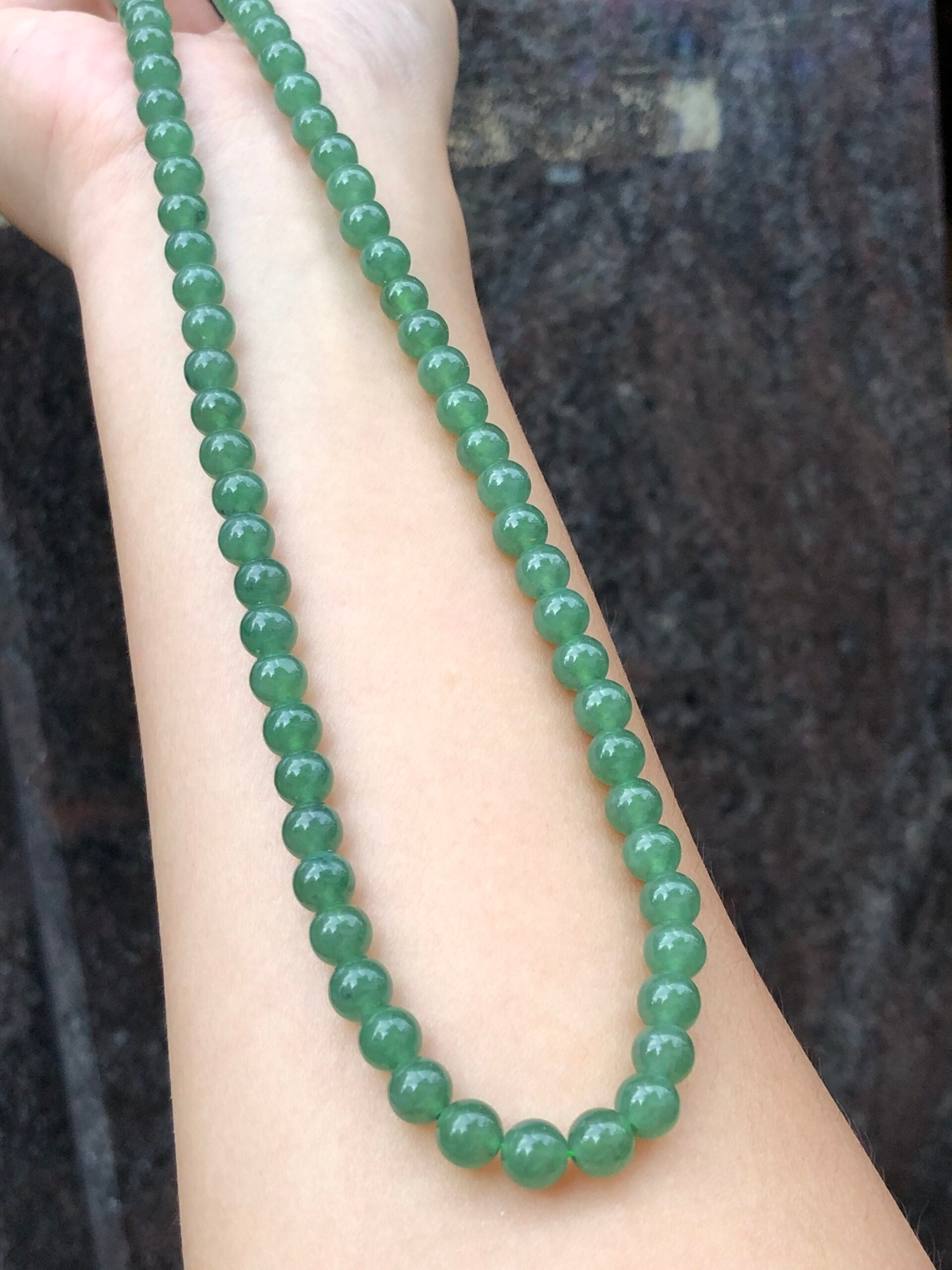 Green Jade Beads Necklace