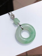 Icy Green Jade Donut Pendant