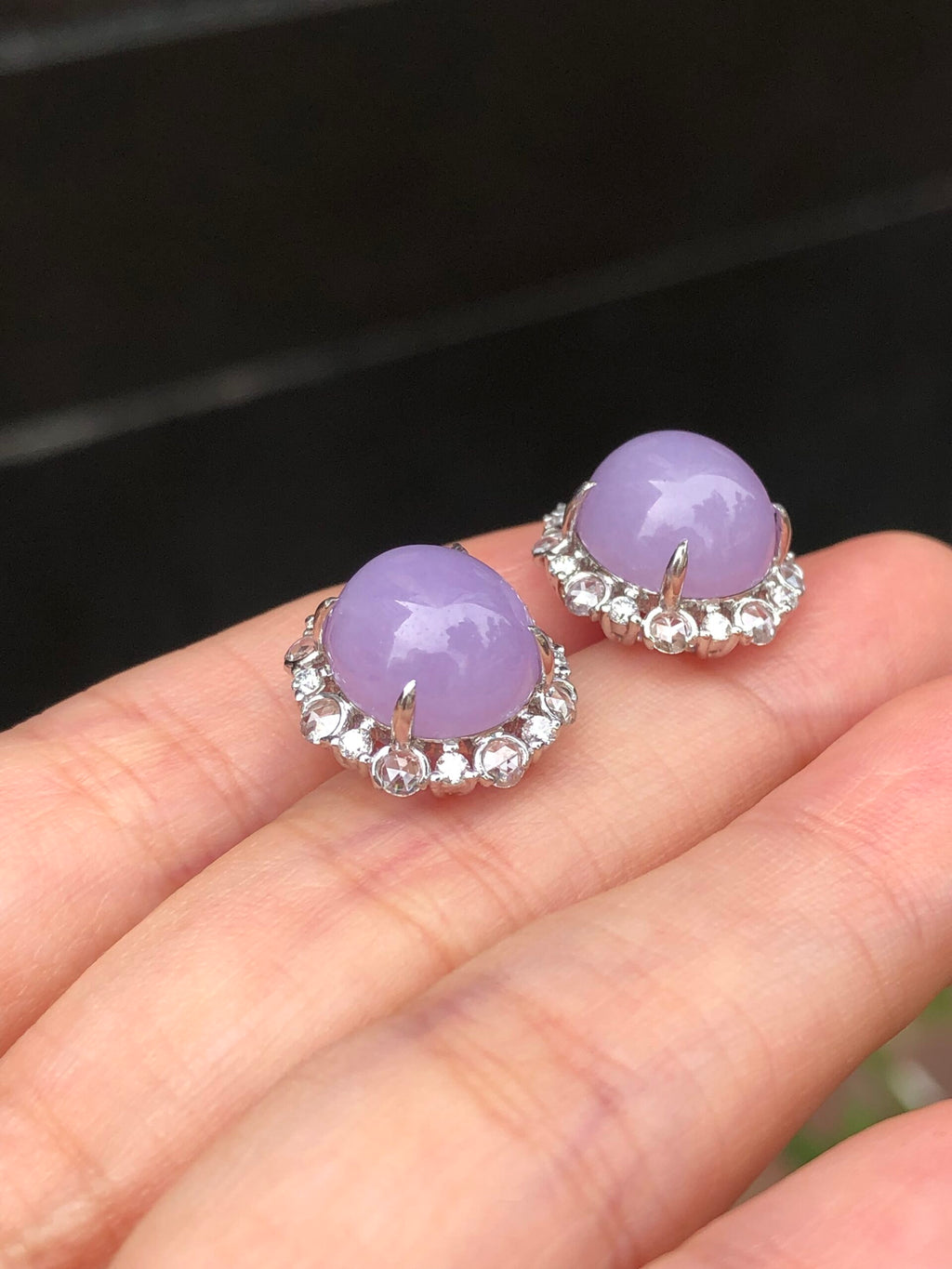 Lavender Jade Cabochons Earrings