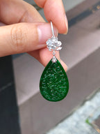 Green Jade Water-Drop Earrings