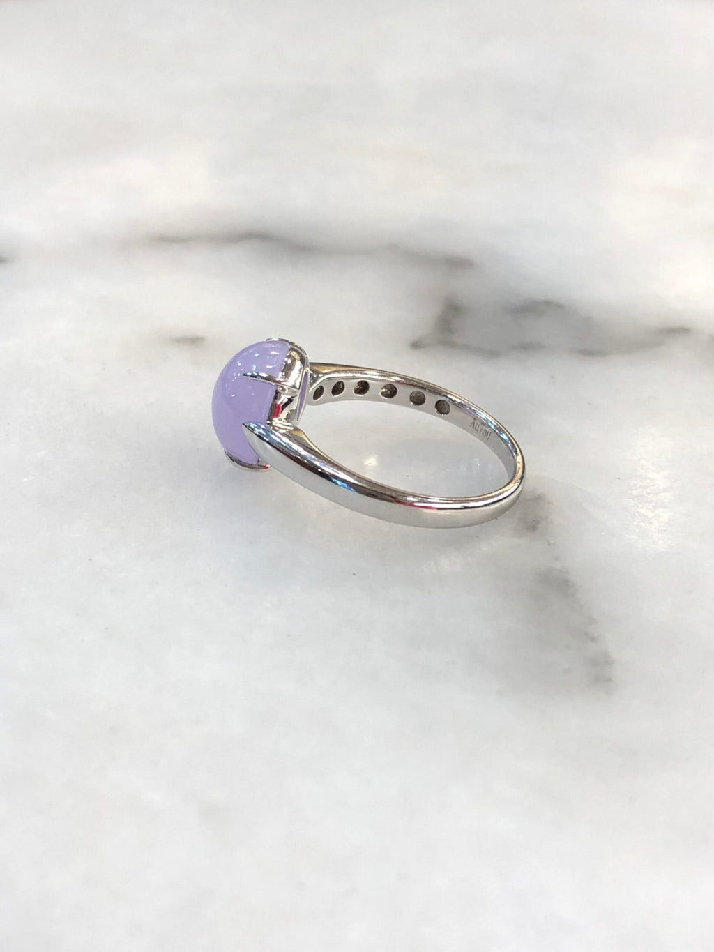 Lavender Jade Cabochon Ring