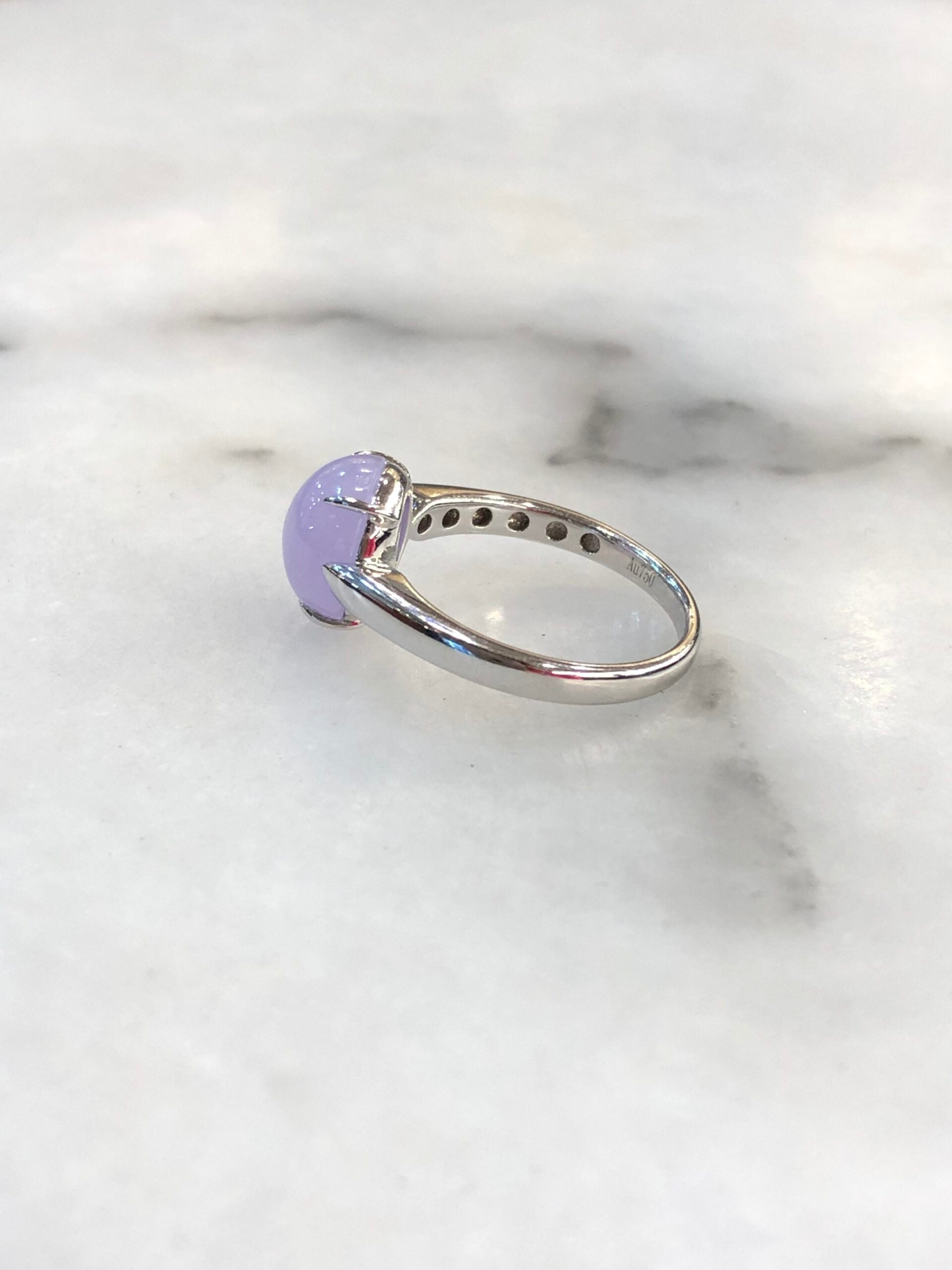 Lavender Jade Cabochon Ring