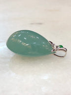Bluish Green Jade Dewdrop Pendant