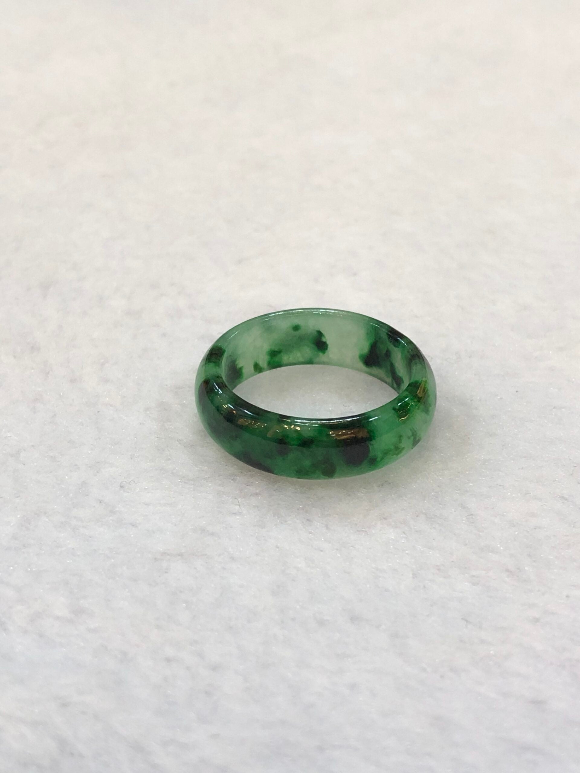 Green Jade Hololith Ring