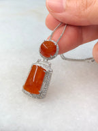 Icy Red Jadeite Pendant