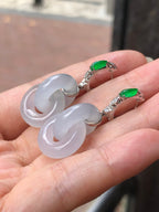 Icy Jade Double Loops Earrings