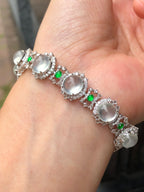 Icy Jadeite Cabochon Bracelet (Glassy Variety) | Natural Type A Jadeite | ClassicJade Singapore