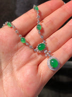 Natural Type A Green Cabochon Jadeite Necklace | ClassicJade Singapore