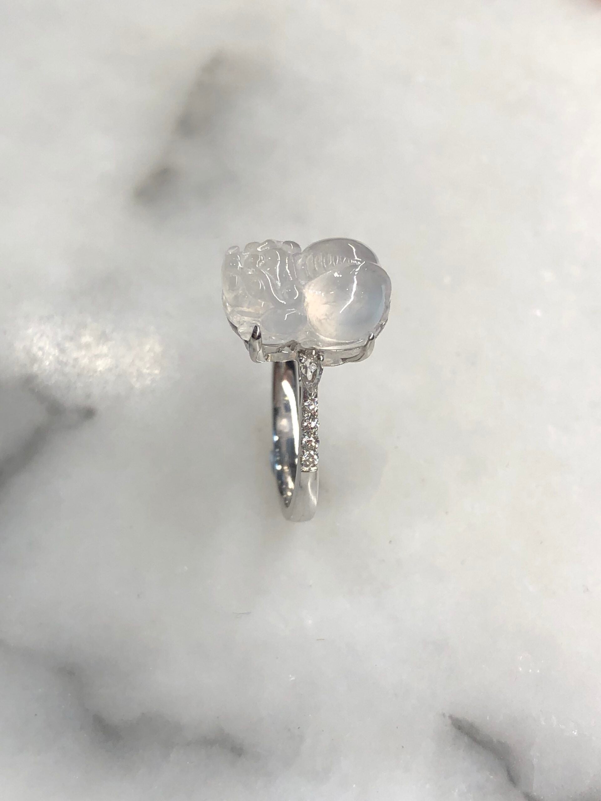 Icy Jade Pixiu Ring