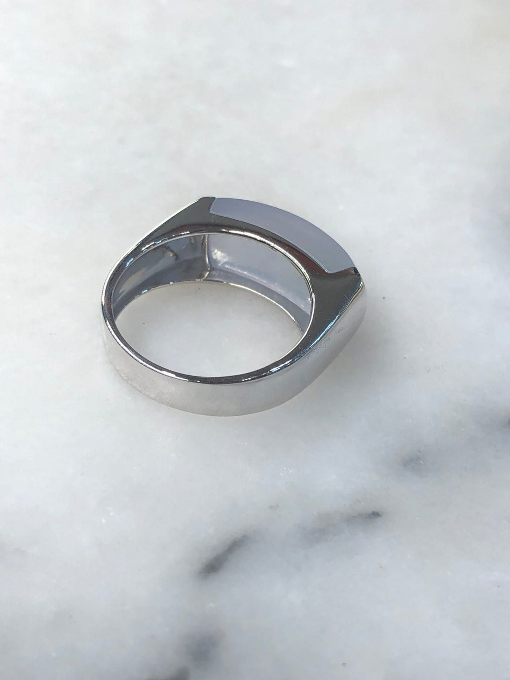 Icy Lavender with Green Jade Saddle Ring