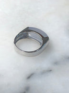Icy Lavender with Green Jade Saddle Ring