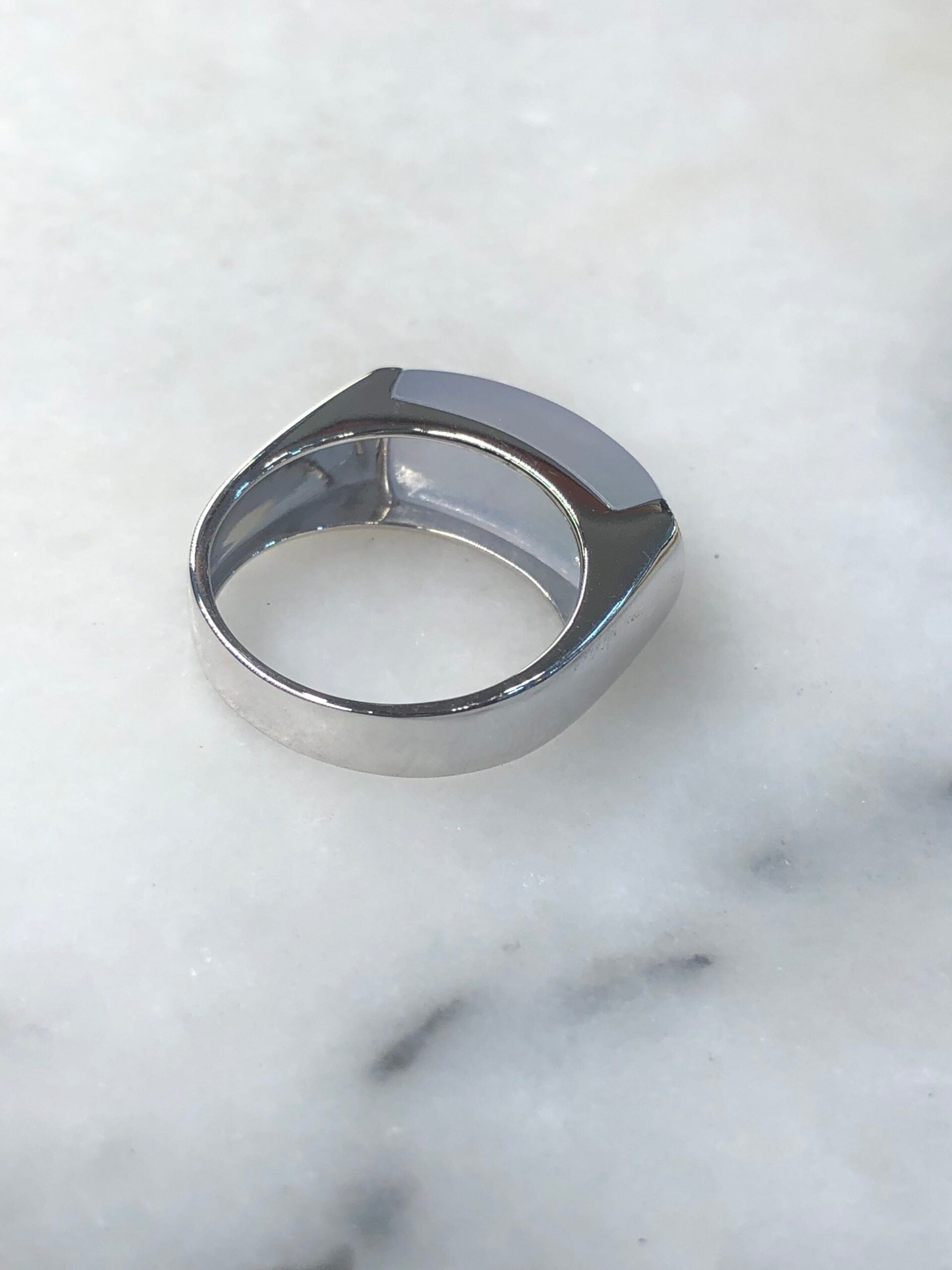 Icy Lavender with Green Jade Saddle Ring