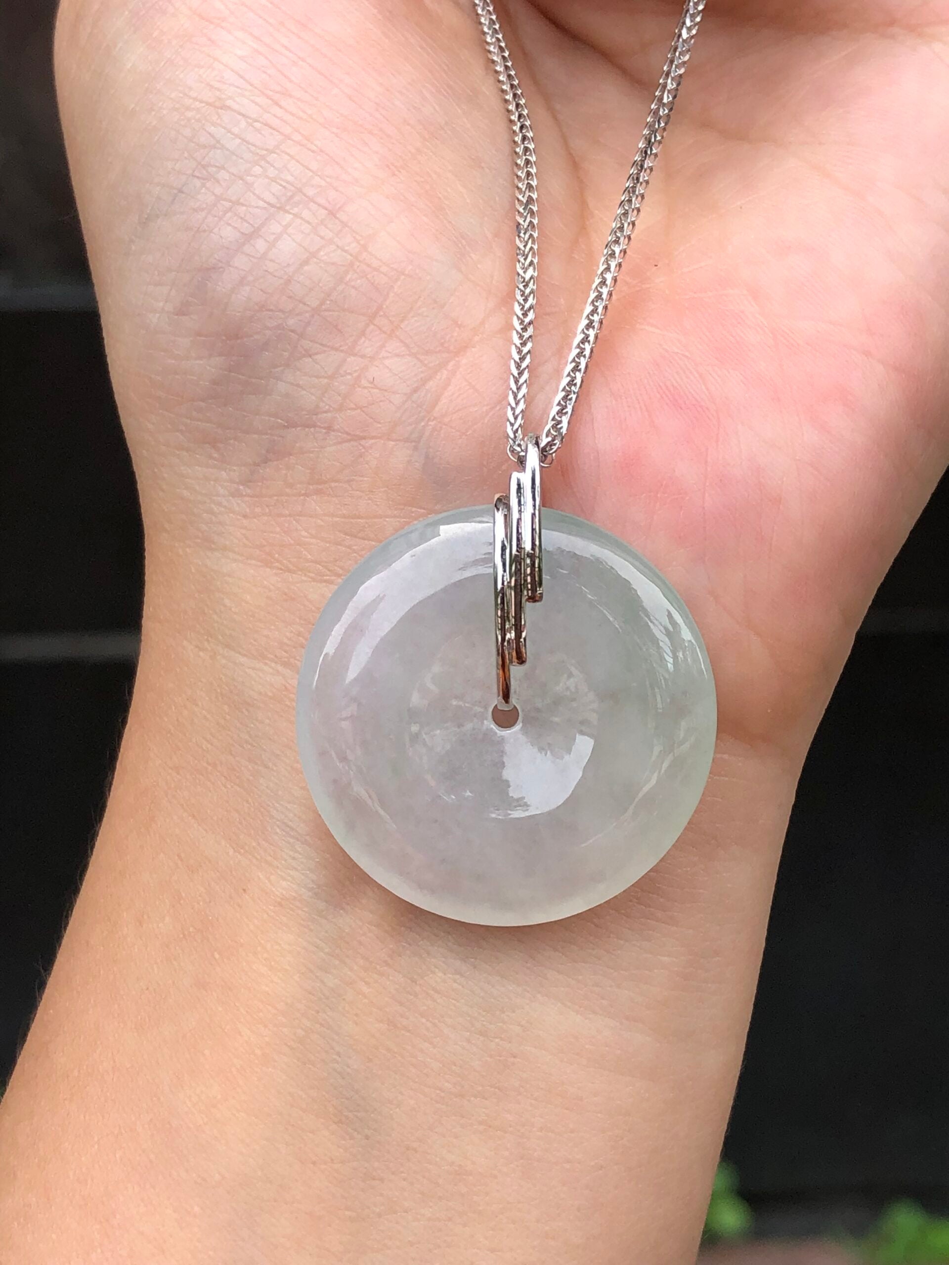 Icy with Green Jade Safety Coin