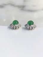 Green Jade Cabochons Earrings