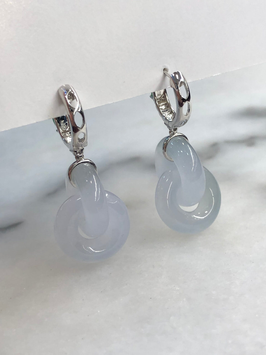 Icy Jade Double Loops Earrings
