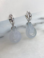 Icy Jade Double Loops Earrings