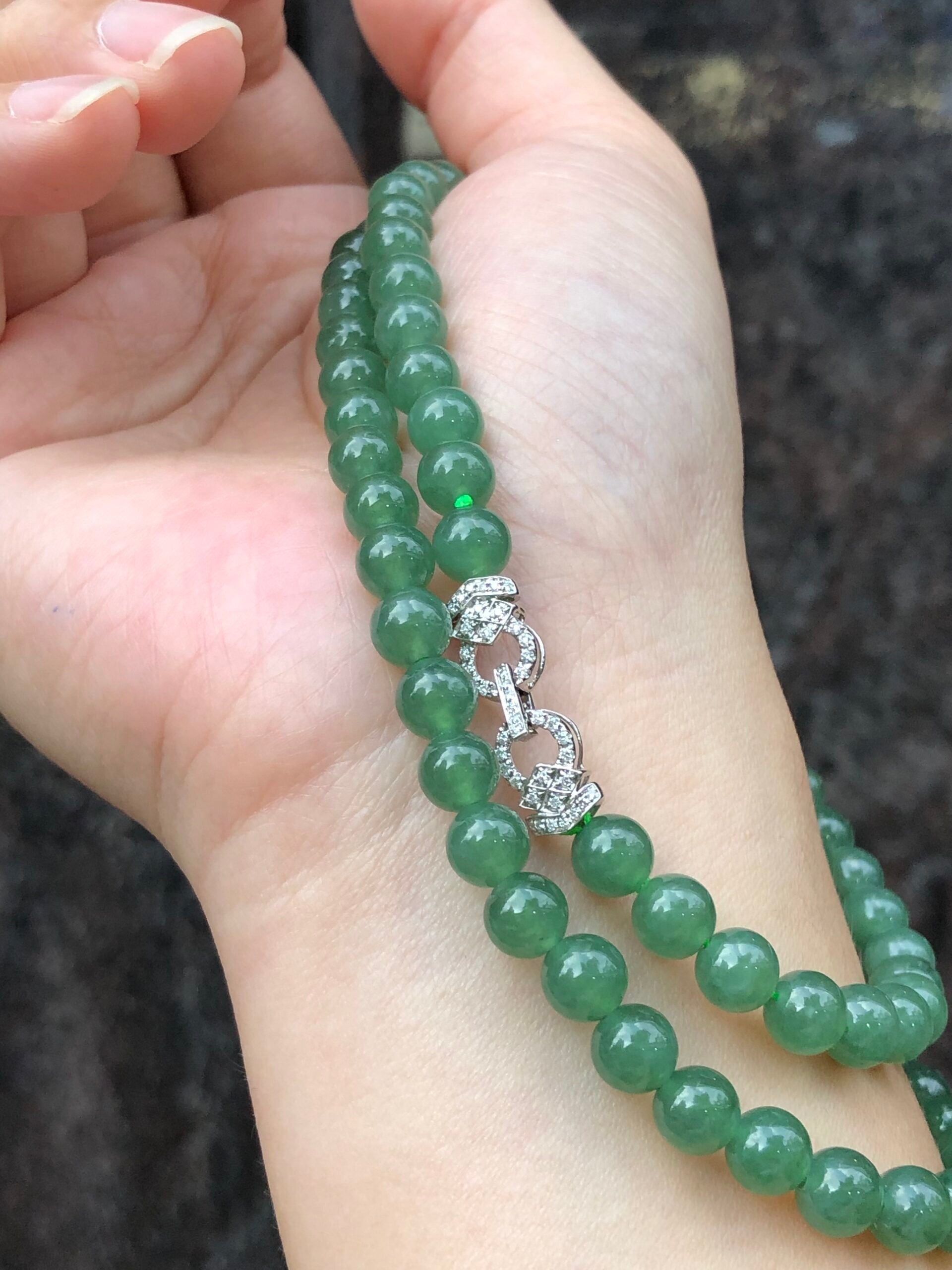Green Jade Beads Necklace