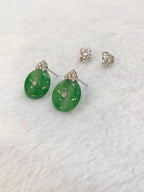 Icy Green Safety Coin Earrings