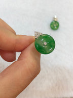 Icy Green Safety Coin Earrings