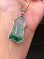 Icy Green Jade Guan Yin Pendant