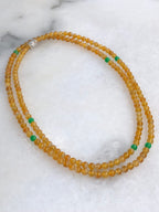 Icy Orange Jade Beads Necklace