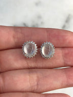 Icy Jade Cabochons Earrings (Glassy Variety)