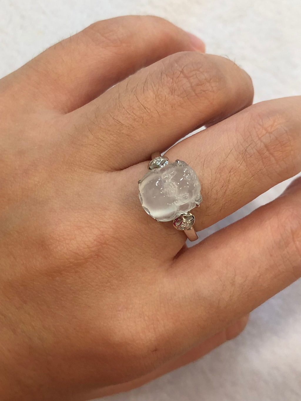 Icy Jade Pixiu Ring