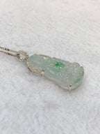 Icy Green Jade Guan Yin Pendant