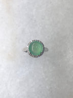Natural Type A Icy Green Cabochon Jadeite Ring | ClassicJade Singapore