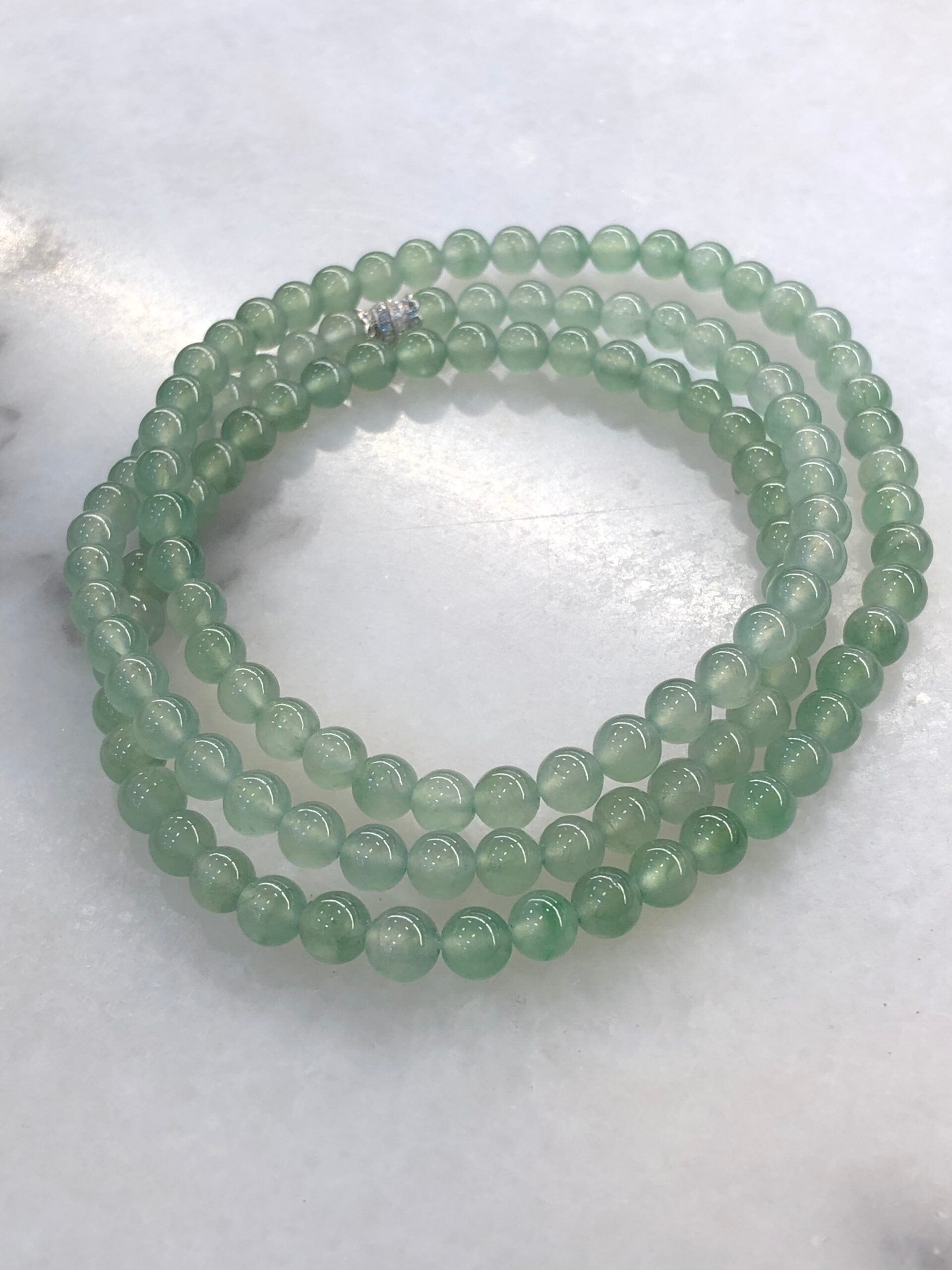 Icy Green Jade Beads Necklace