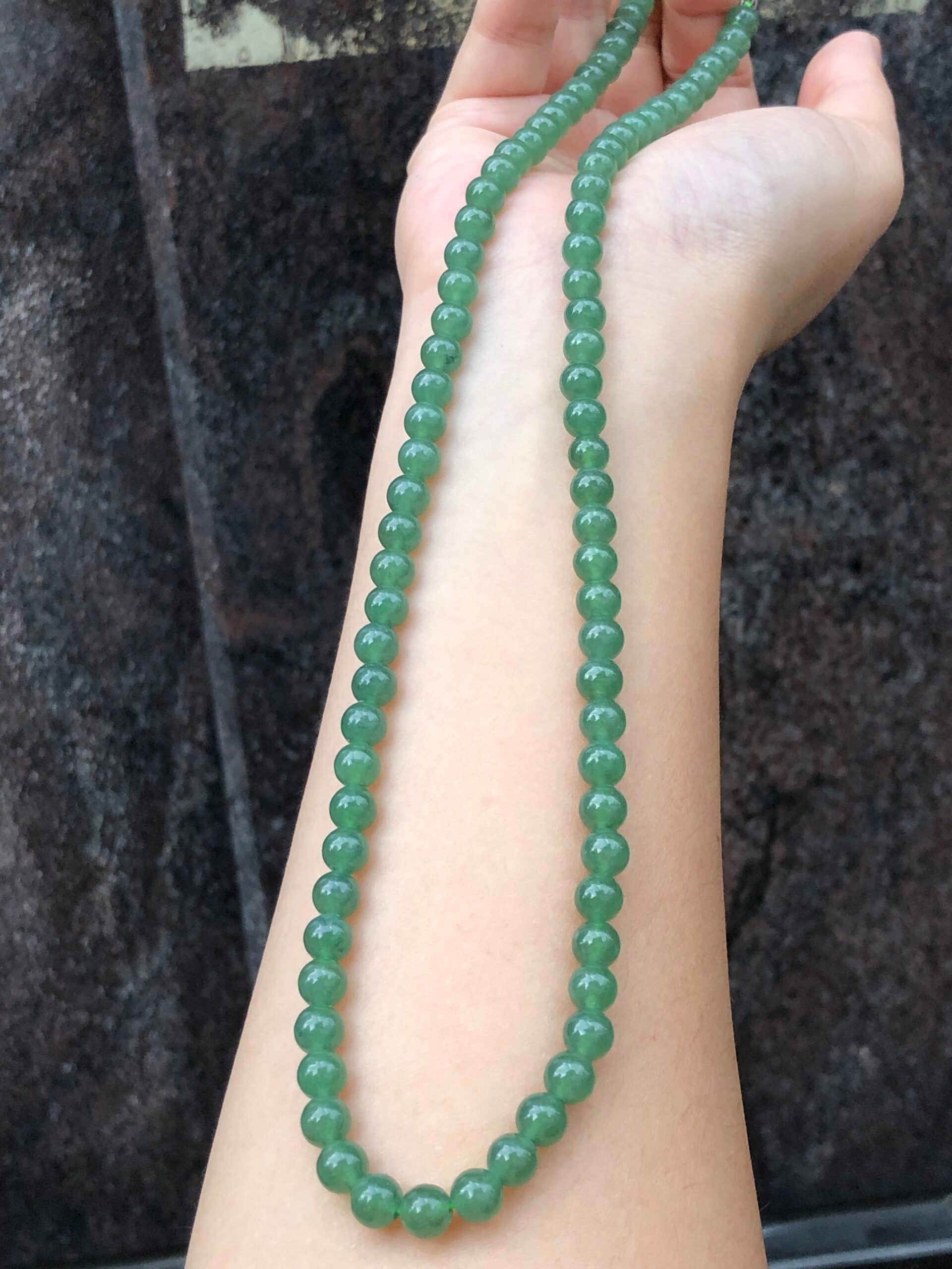 Green Jade Beads Necklace