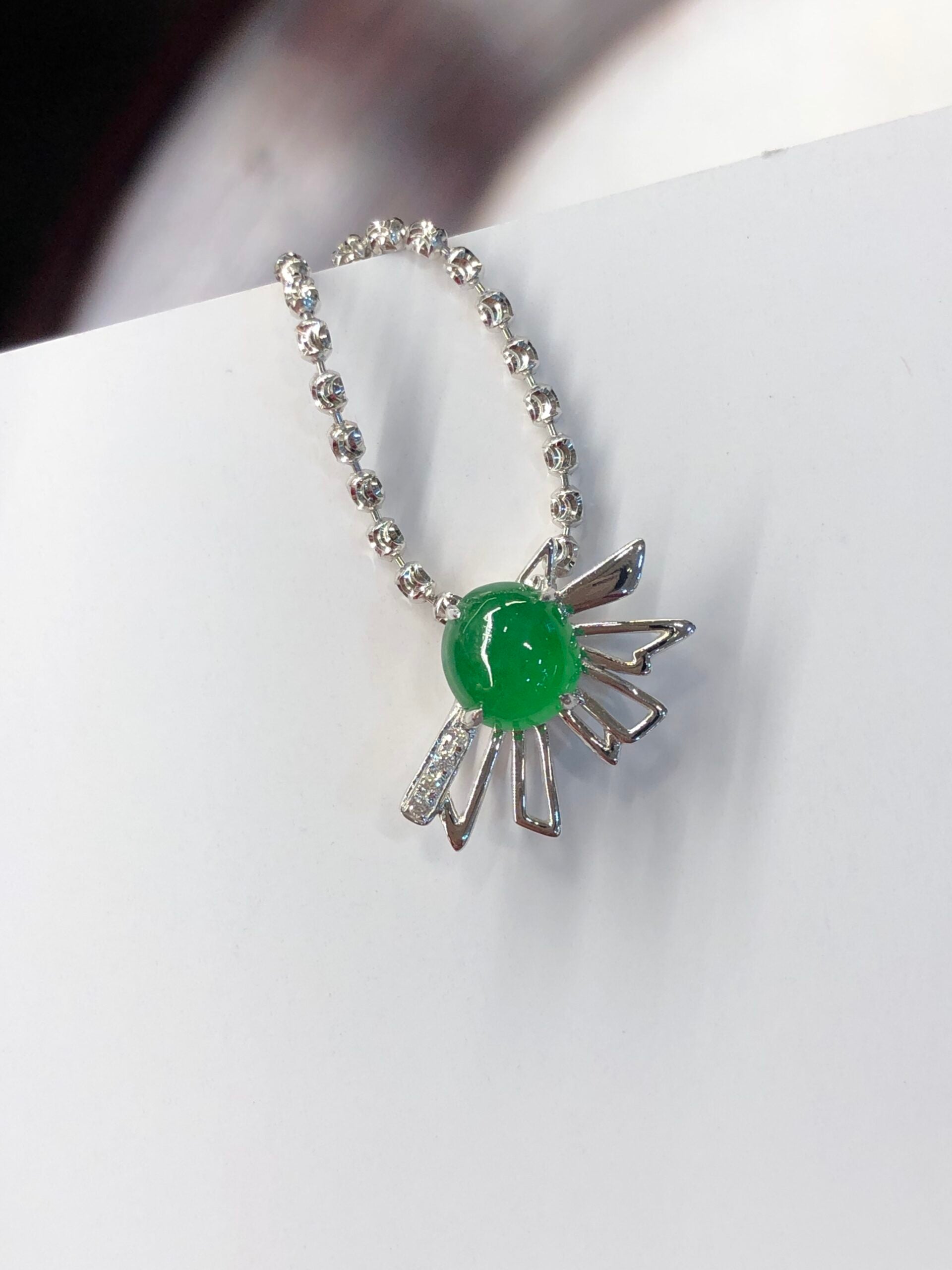 Green Jade Cabochon Pendant